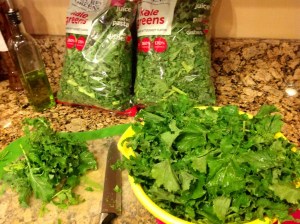 I can't get enough of the green and leafy! Kale in one pot and Broccolini in the other.