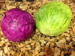Cabbage! Green and purple!