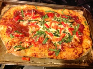 After 20 minutes in the oven, this pizza was delicious!!