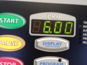 6 miles on the treadmill today!  Woo hoo!! (4/6/13)