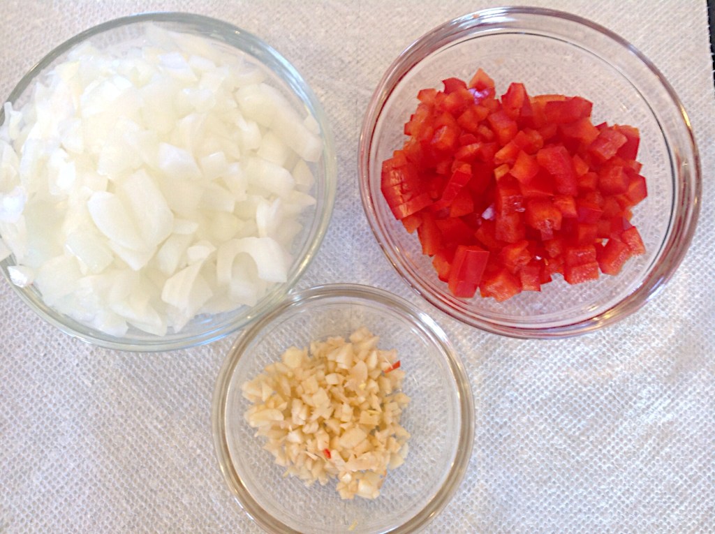 onions peppers garlic